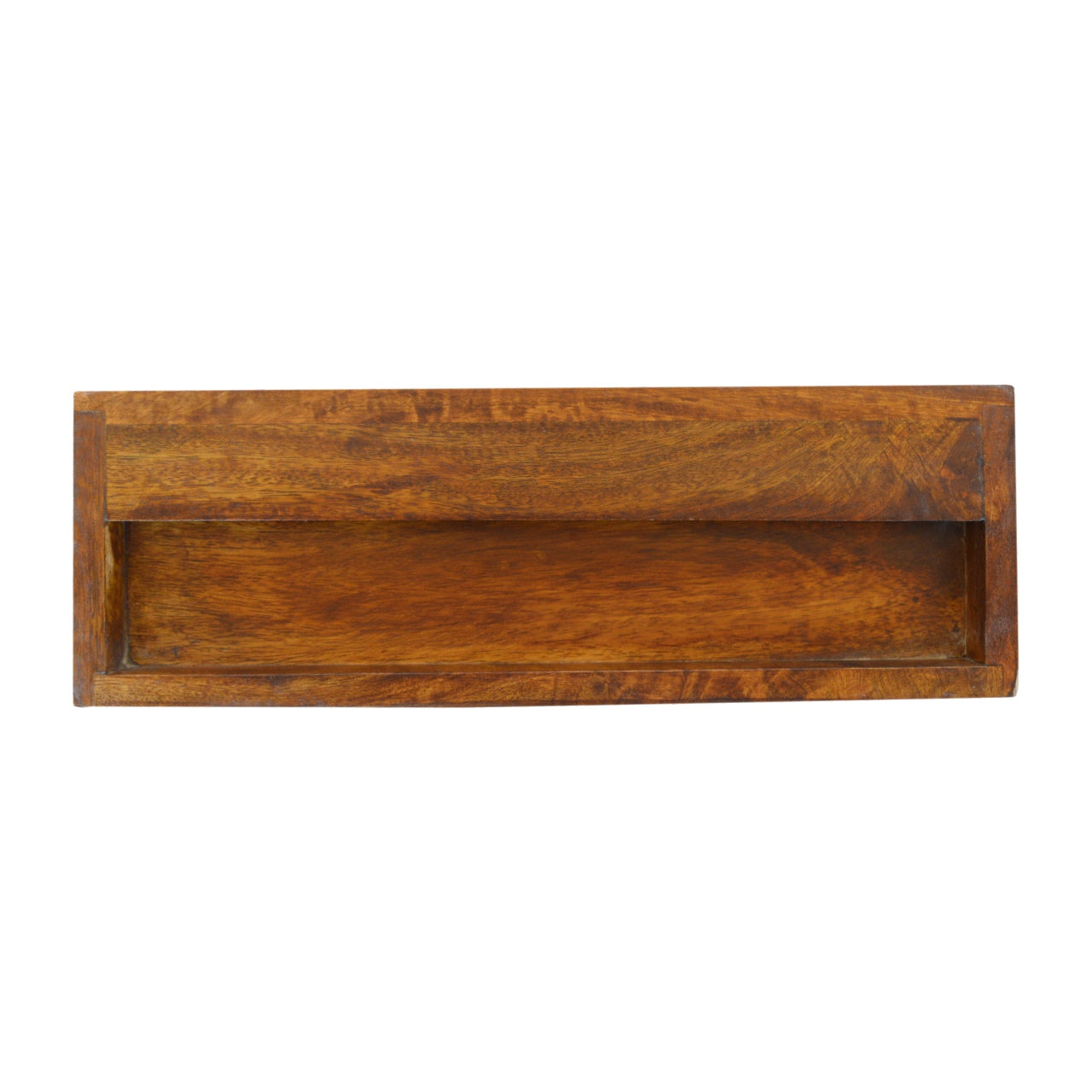 Floating Chestnut Brass Nightsand