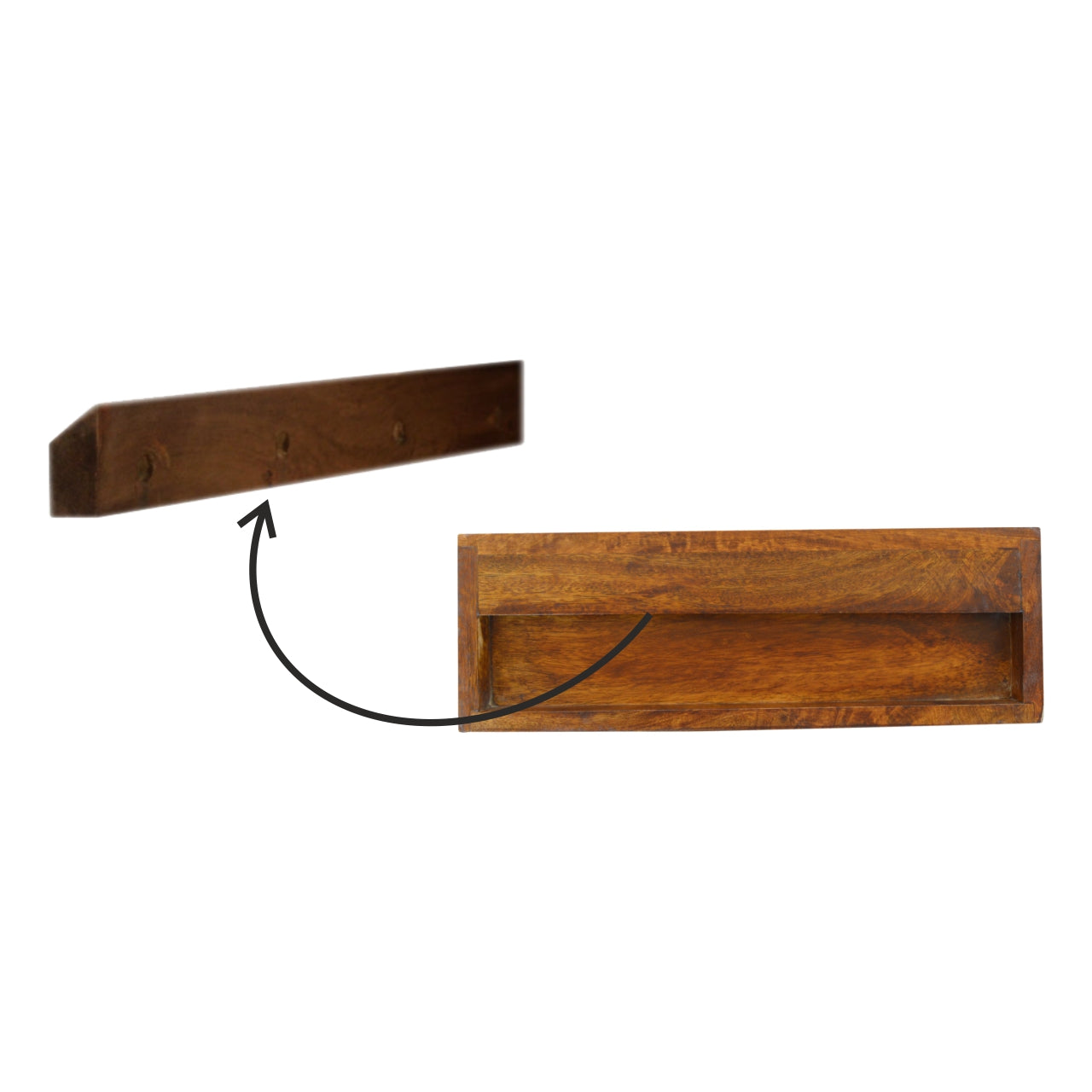 Floating Chestnut Brass Nightsand