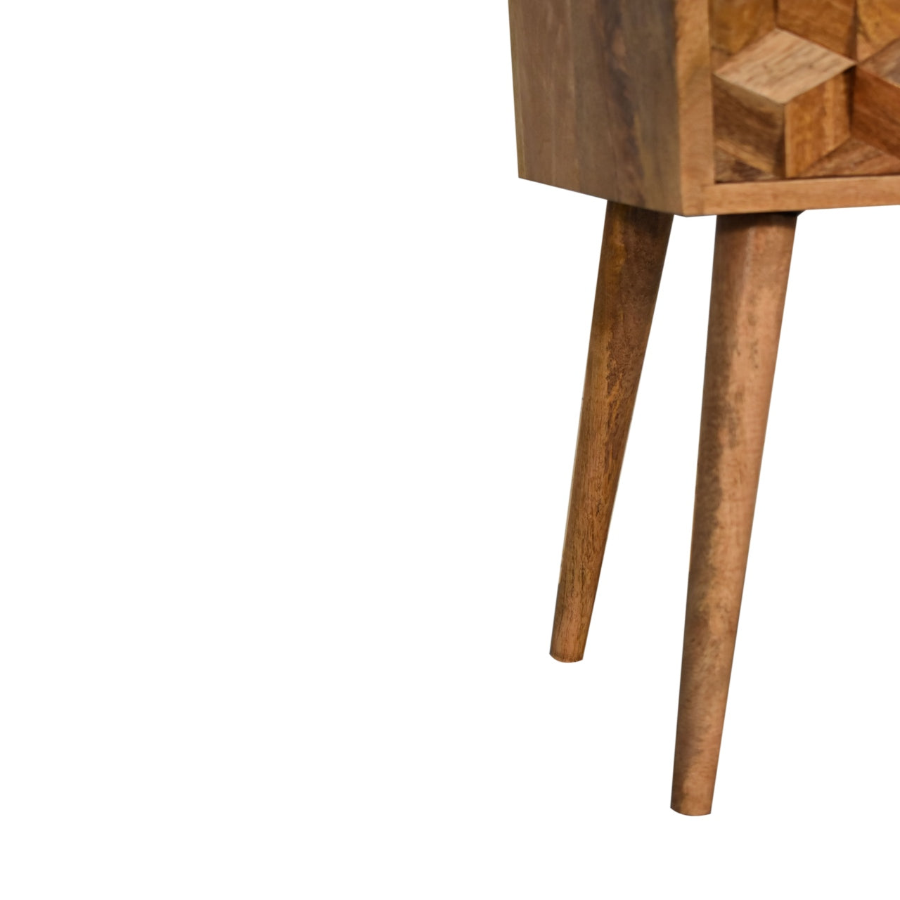 Mini Cube Carved 2 Drawer Nightsand