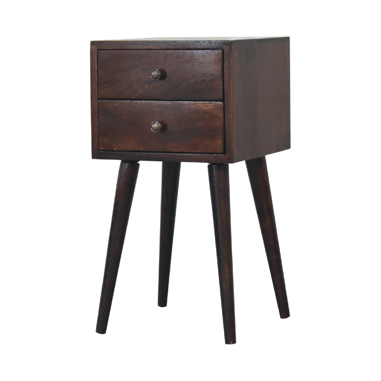 Mini 2 Drawer Light Walnut Nightsand