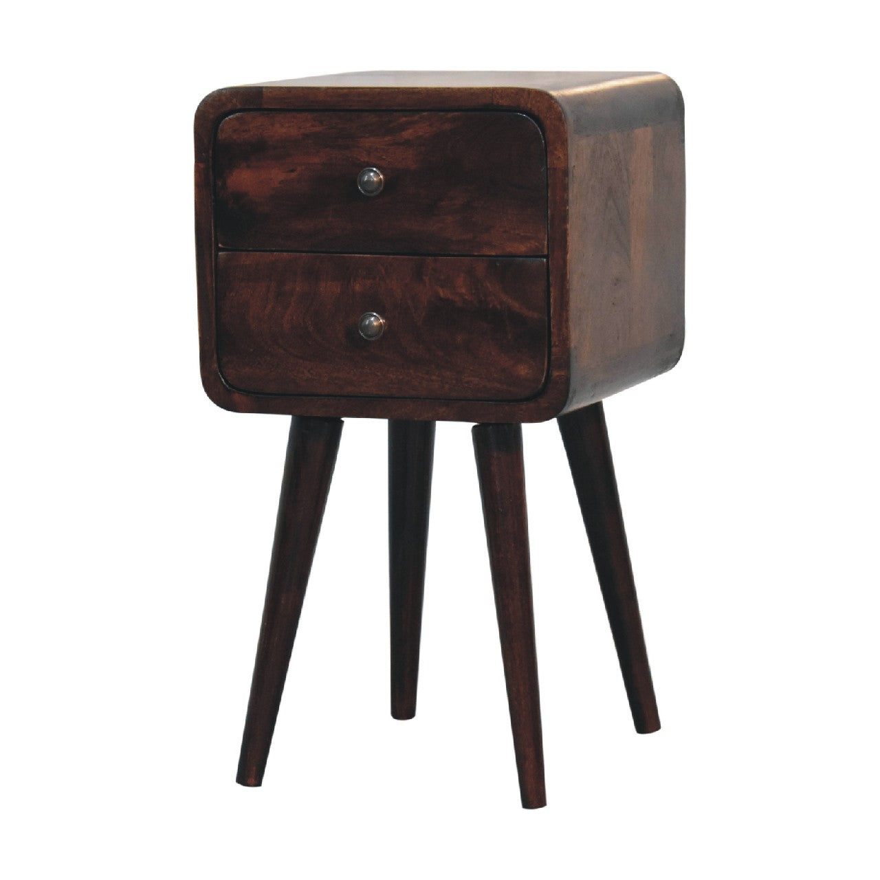 Mini Light Walnut Curved Nightsand