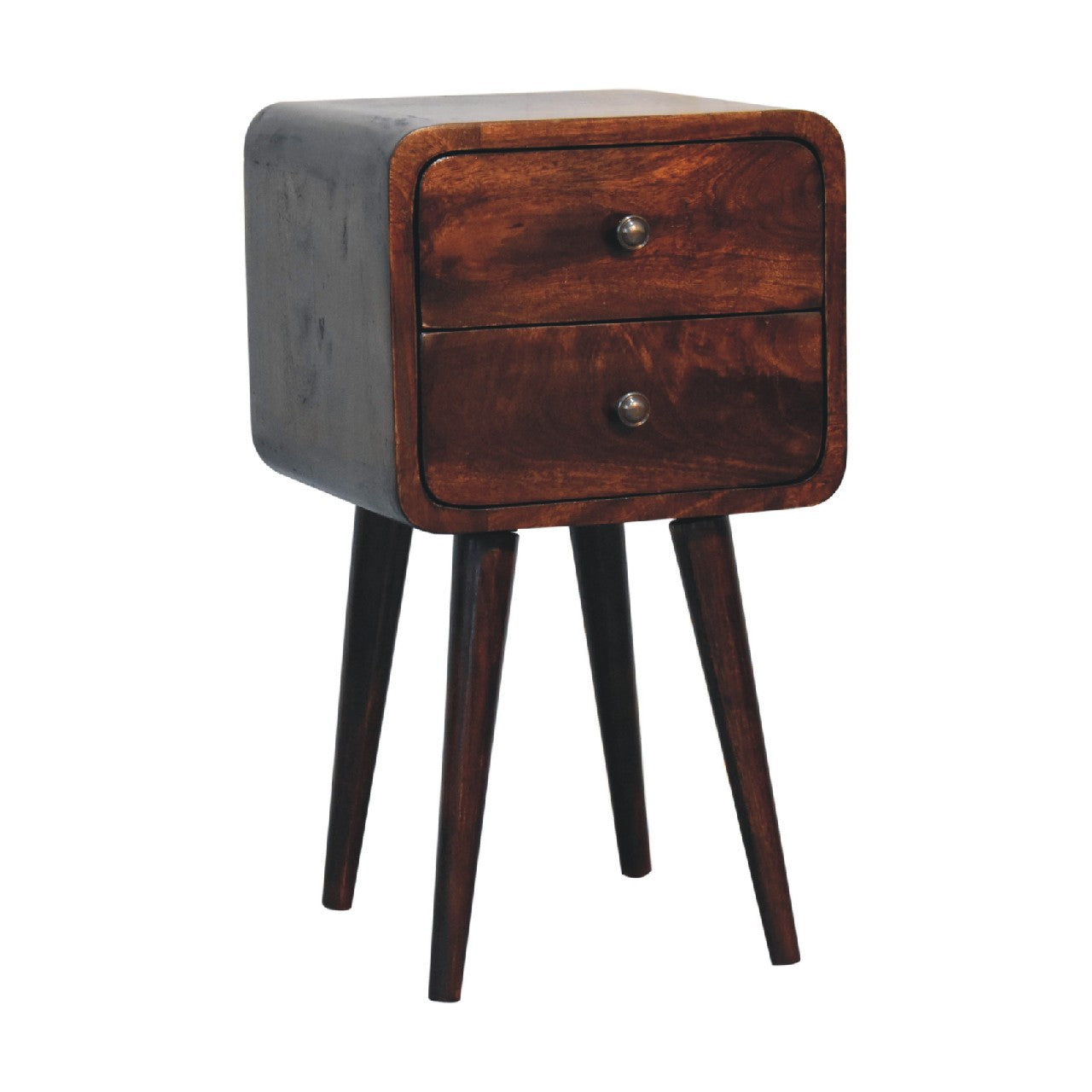 Mini Light Walnut Curved Nightsand