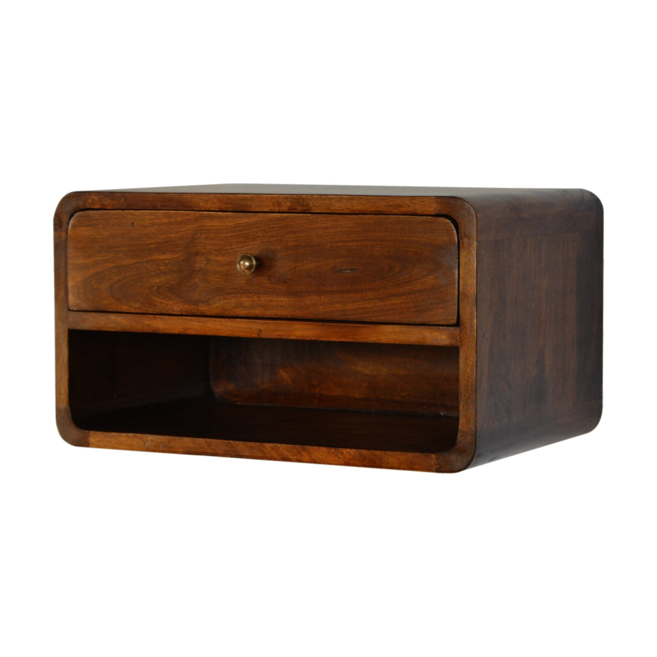 Chestnut Curve Floating Nightsand