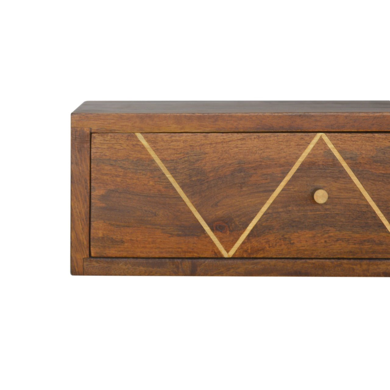 Floating Chestnut Brass Nightsand