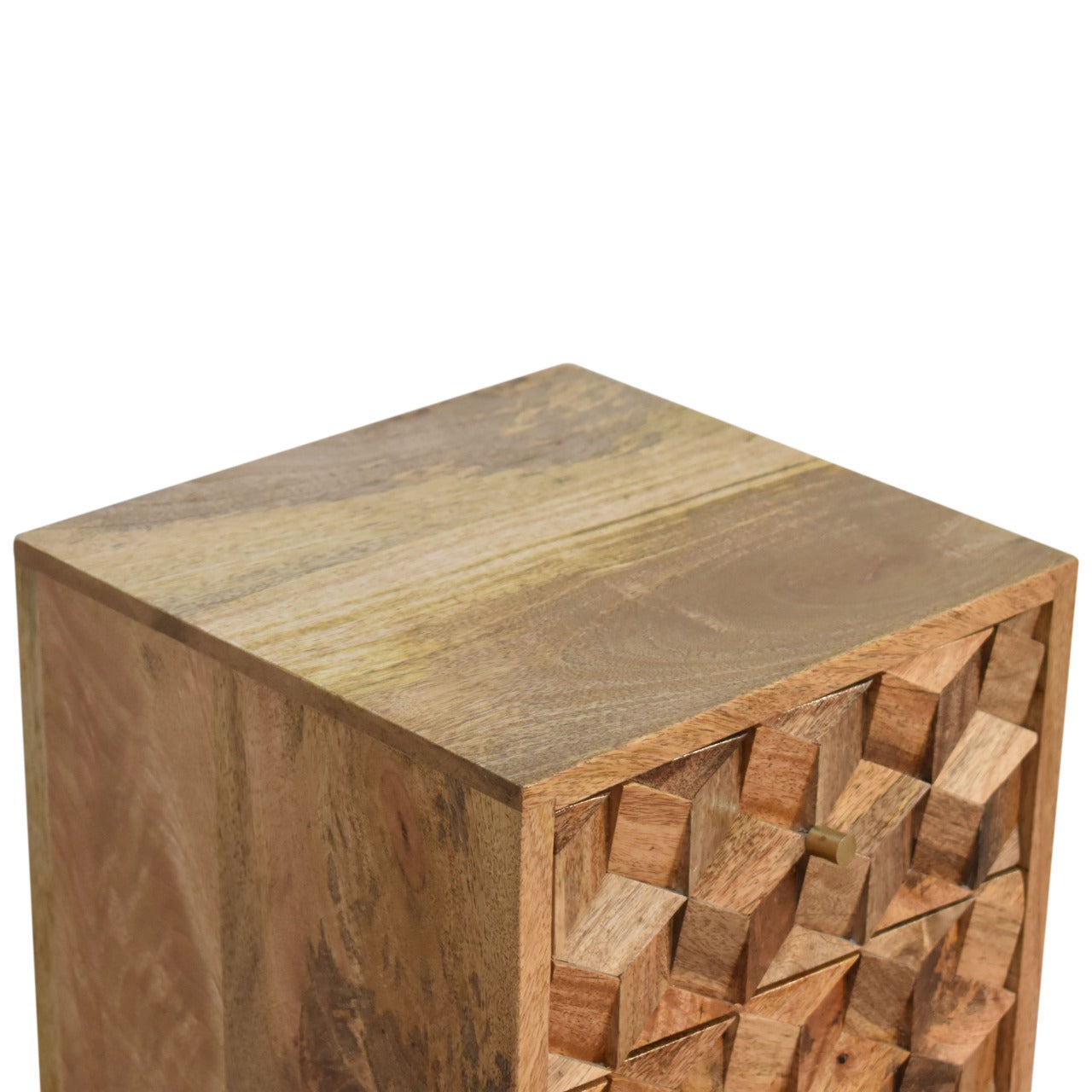 Mini Cube Carved 2 Drawer Nightsand