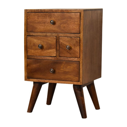 4 Drawer Multi Chestnut Nightsand