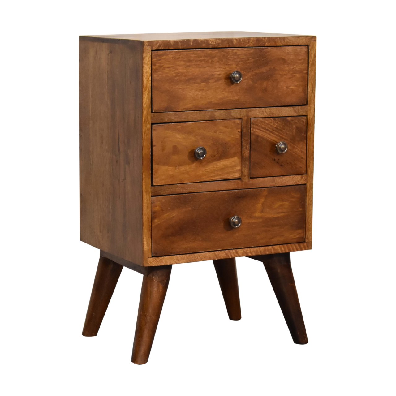 4 Drawer Multi Chestnut Nightsand