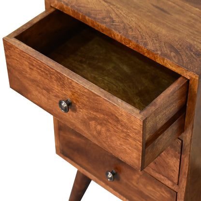 4 Drawer Multi Chestnut Nightsand