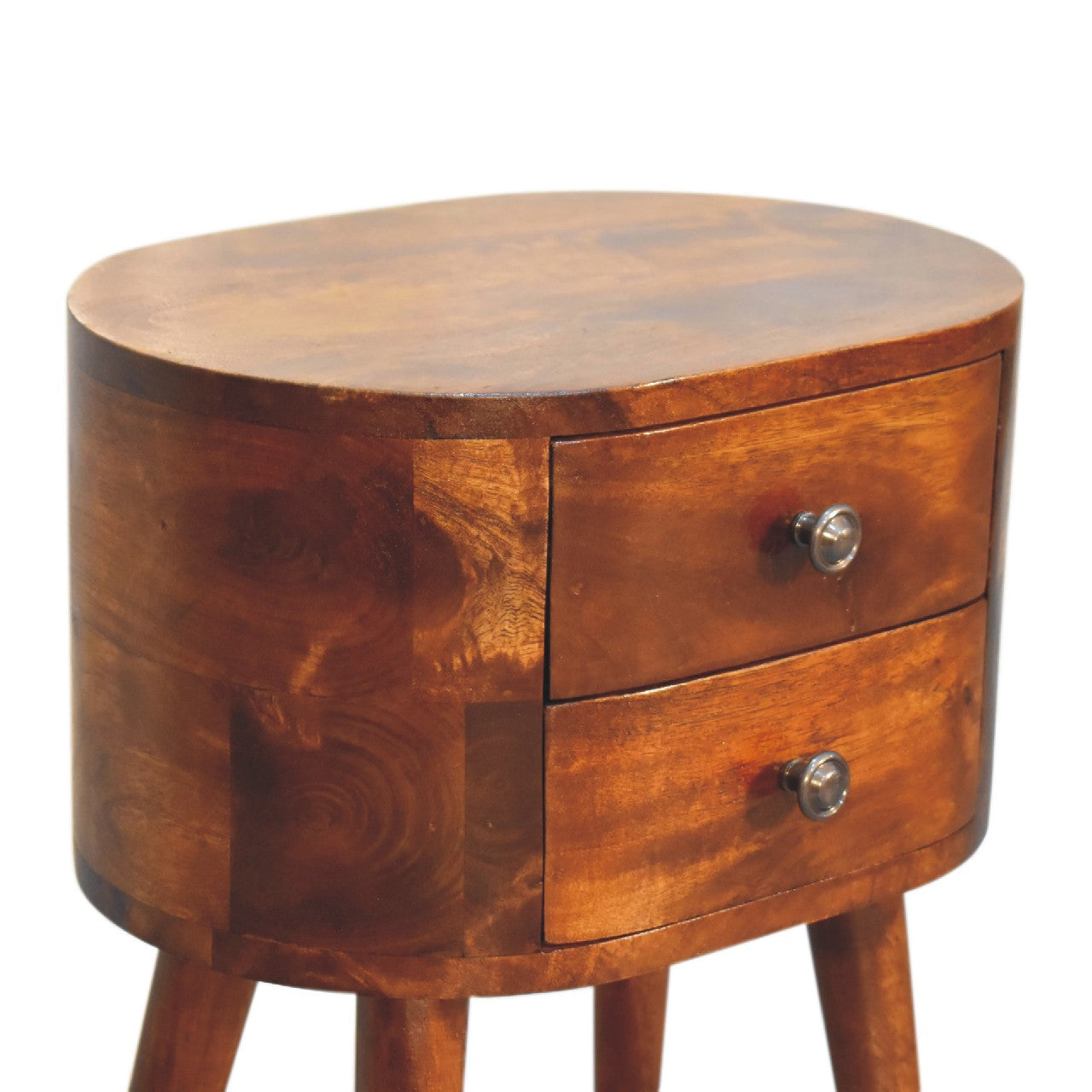 Mini Chestnut Rounded Nightsand Table