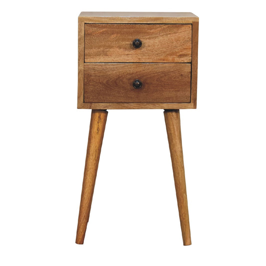 Mini 2 Drawer Oak-ish Nightsand