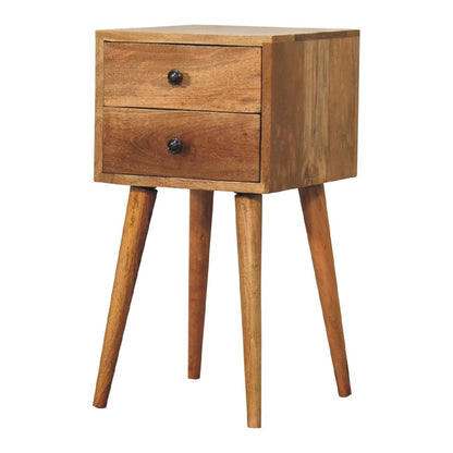 Mini 2 Drawer Oak-ish Nightsand