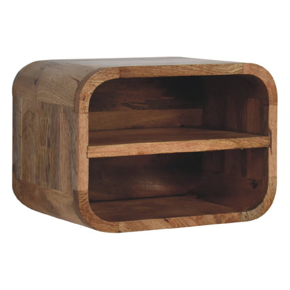 Oak-ish Floating Open Curve Nightsand