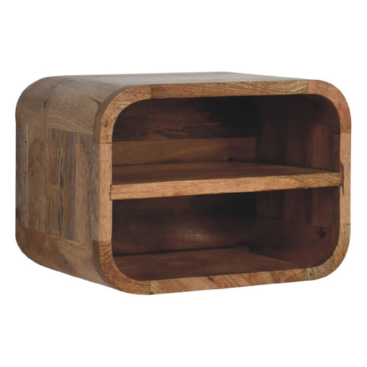 Oak-ish Floating Open Curve Nightsand