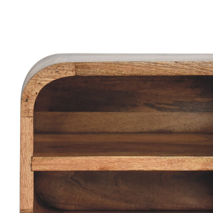 Oak-ish Floating Open Curve Nightsand