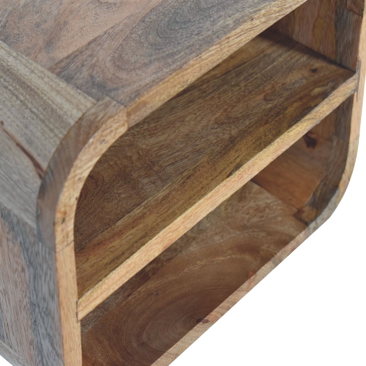 Oak-ish Floating Open Curve Nightsand