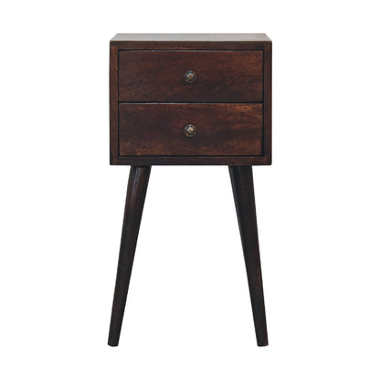 Mini 2 Drawer Light Walnut Nightsand
