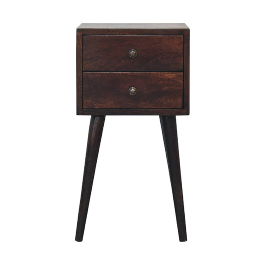 Mini 2 Drawer Light Walnut Nightsand