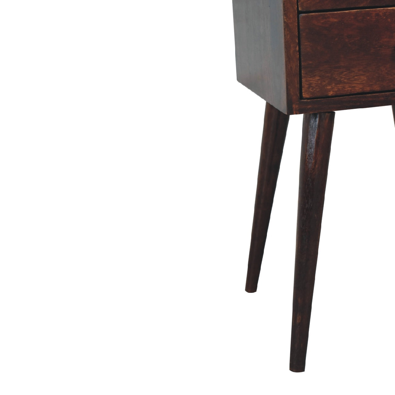 Mini 2 Drawer Light Walnut Nightsand