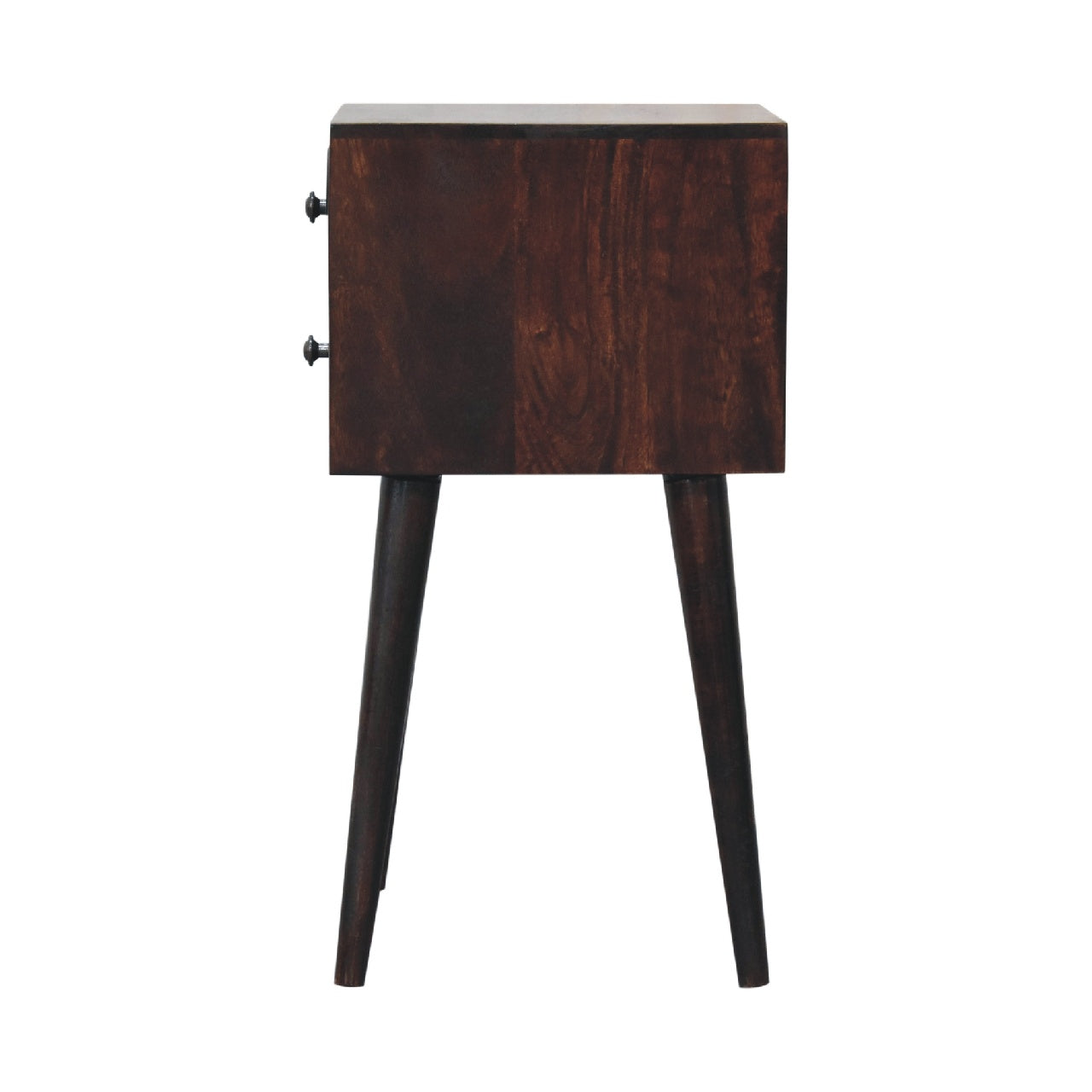 Mini 2 Drawer Light Walnut Nightsand