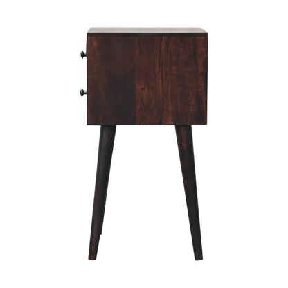 Mini 2 Drawer Light Walnut Nightsand