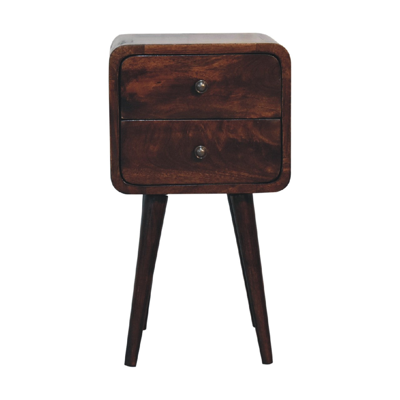Mini Light Walnut Curved Nightsand