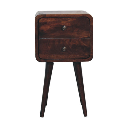 Mini Light Walnut Curved Nightsand