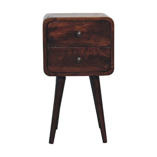 Mini Light Walnut Curved Nightsand