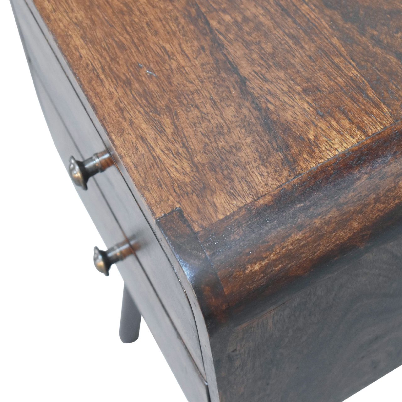 Mini Light Walnut Curved Nightsand