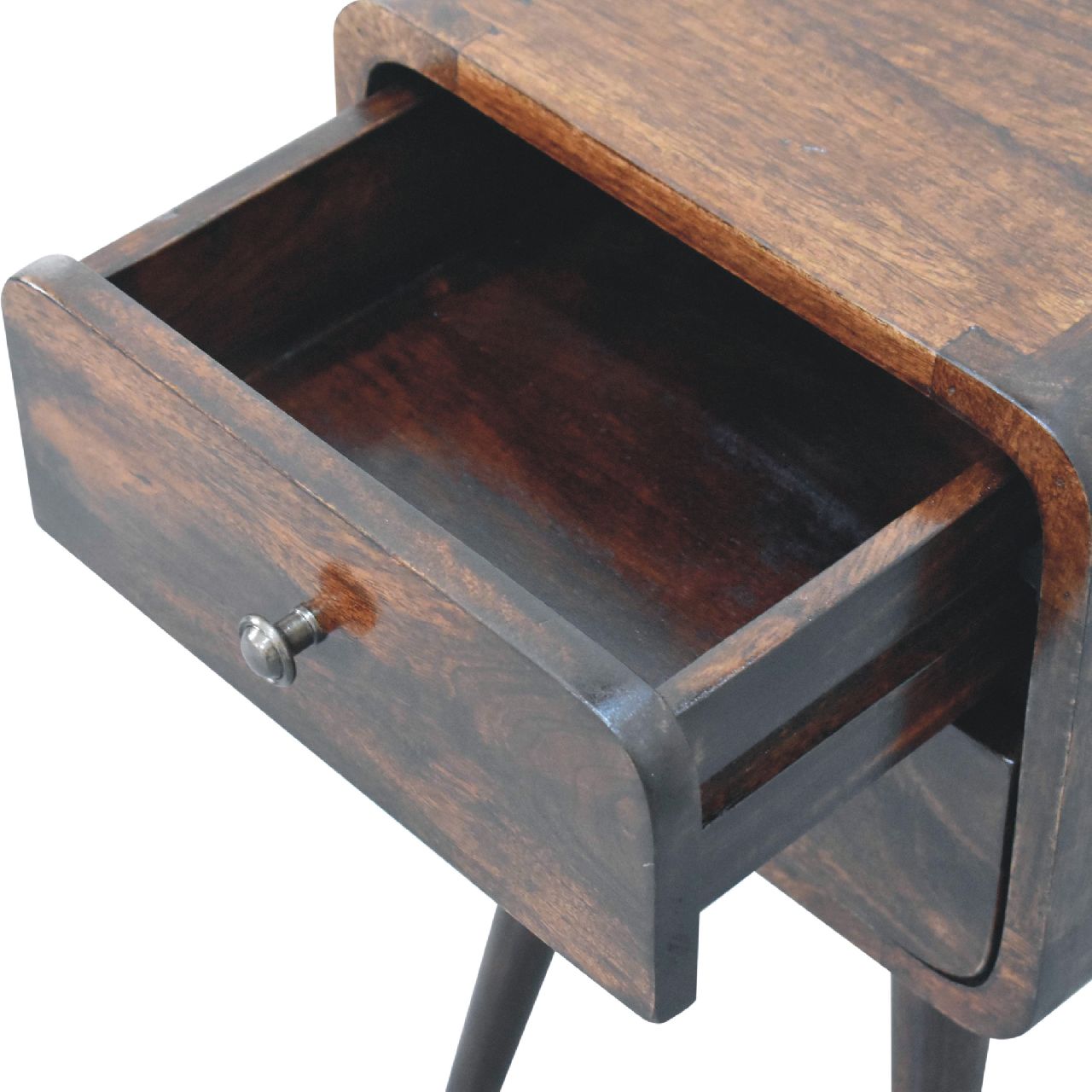 Mini Light Walnut Curved Nightsand
