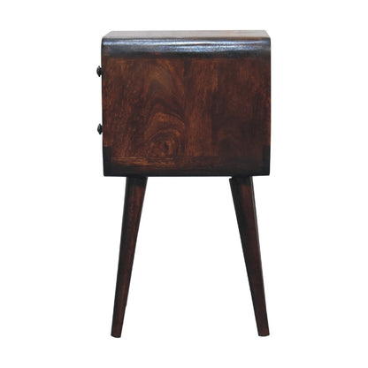 Mini Light Walnut Curved Nightsand