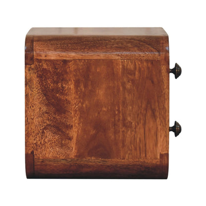 Mini Curved Honey Caramel Wall Mounted Bedside