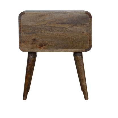 Curved Classic Grey Washed Nightsand