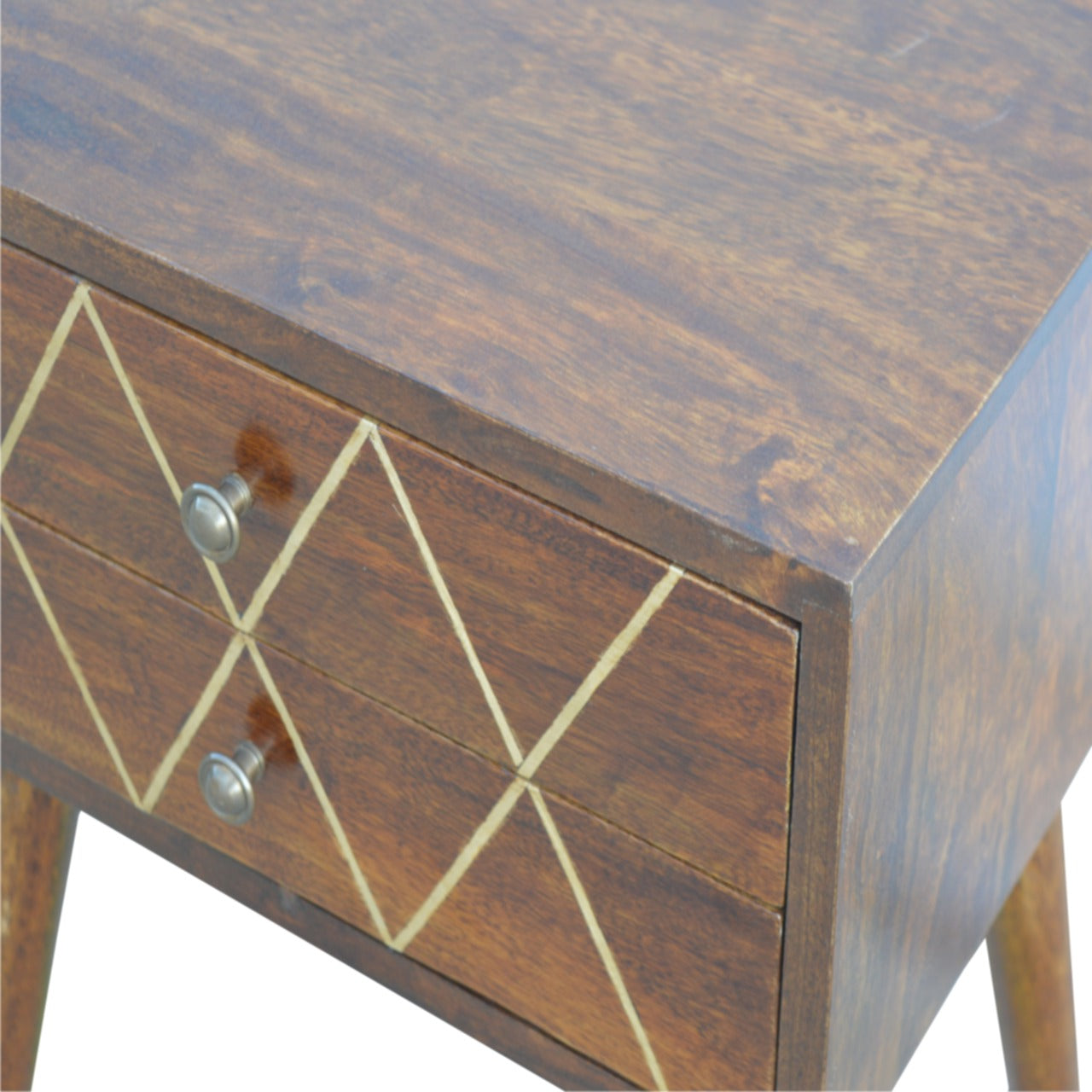 Geo Brass Inlay Nightsand