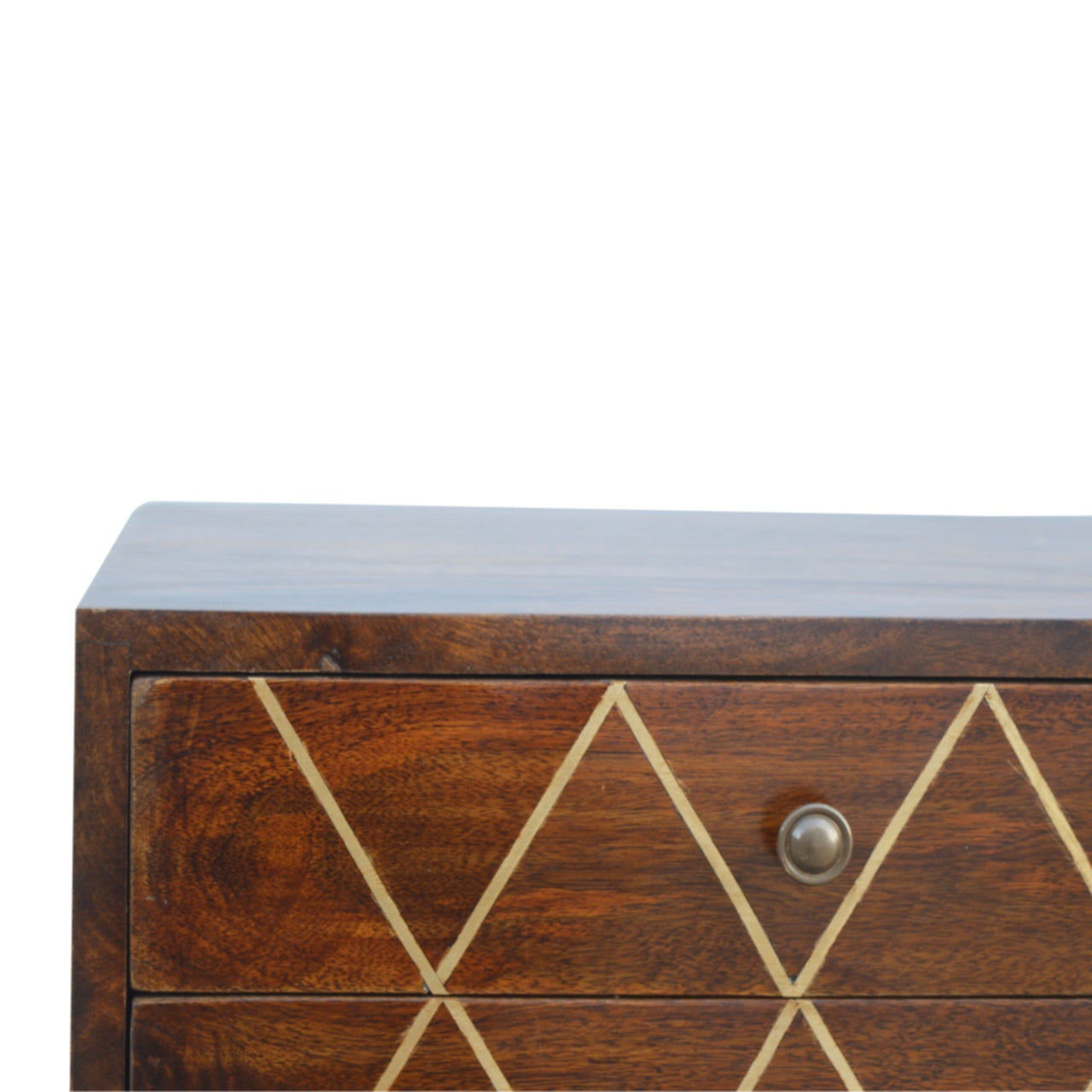 Geo Brass Inlay Nightsand