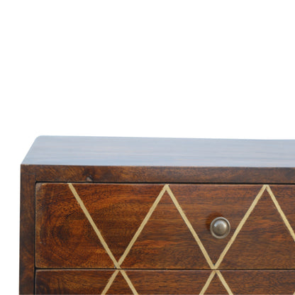 Geo Brass Inlay Nightsand