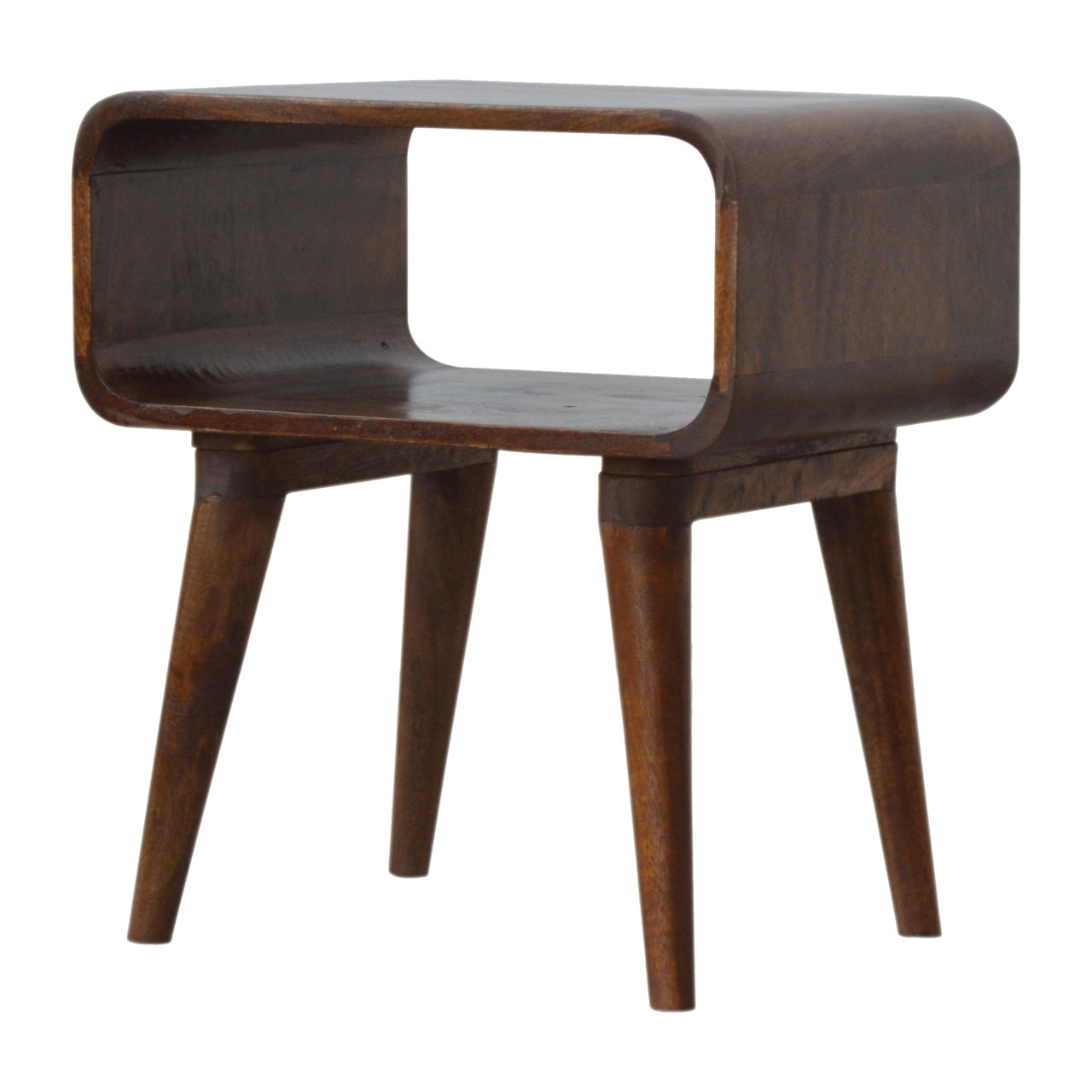 Curved Open Chestnut Nightsand