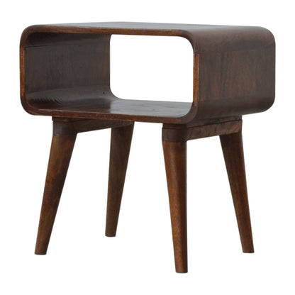 Curved Open Chestnut Nightsand