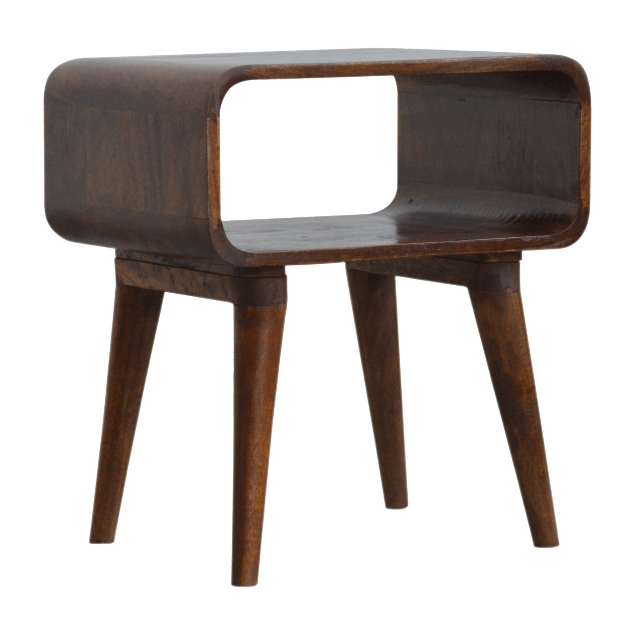Curved Open Chestnut Nightsand