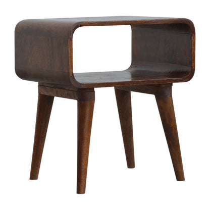 Curved Open Chestnut Nightsand