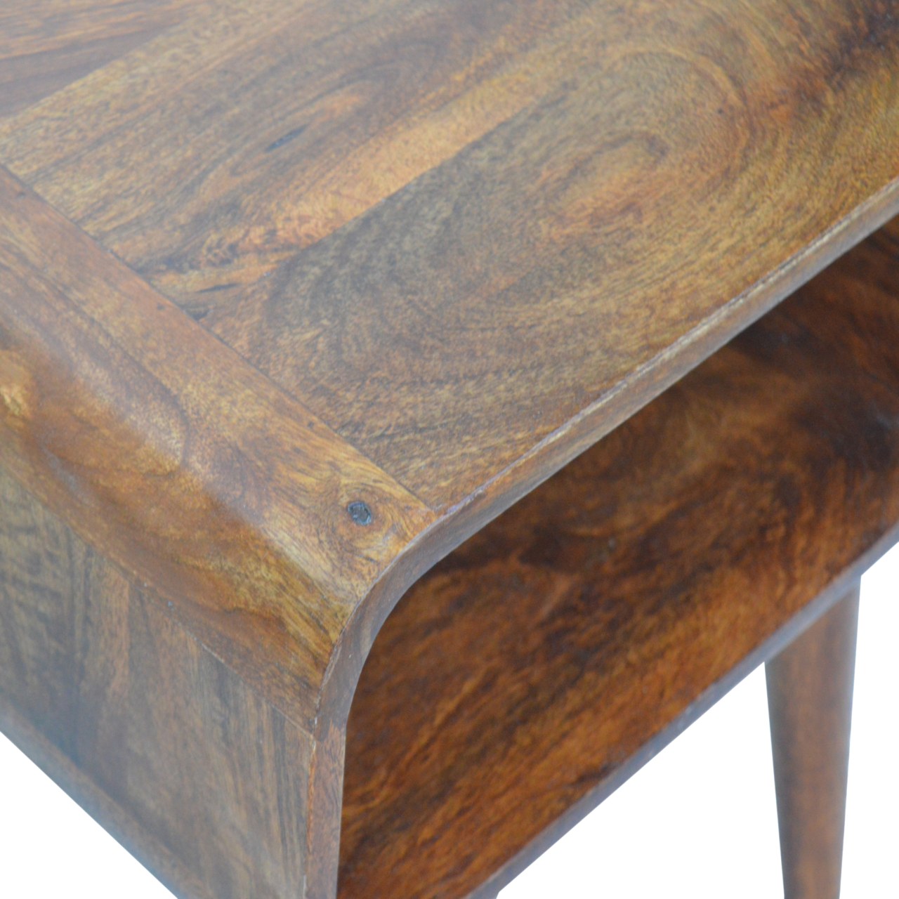 Curved Open Chestnut Nightsand