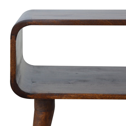 Curved Open Chestnut Nightsand