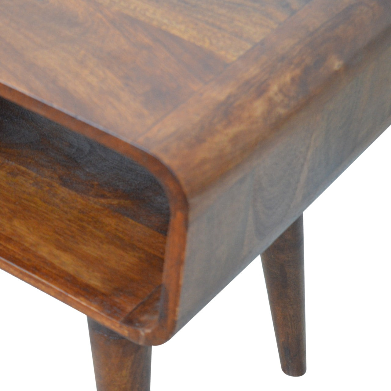 Curved Open Chestnut Nightsand